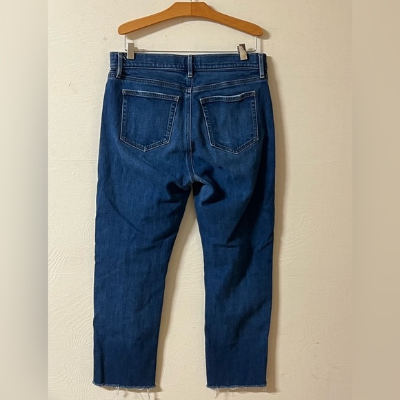 Loft The Super Soft Girlfriend Denim Jeans Raw Hem Distressed Size 30/10 - Picture 4 of 6